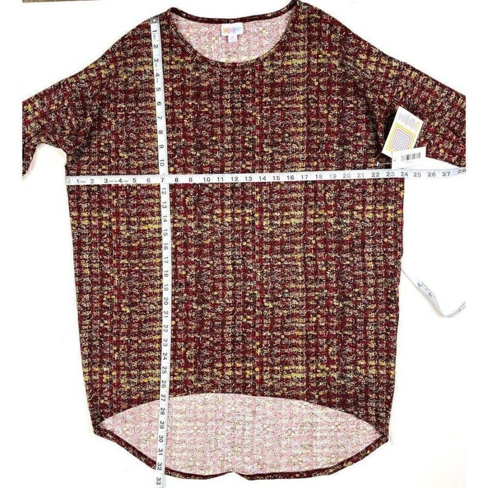 LuLaRoe Irma Tunic Burgundy Floral High Low Small‎